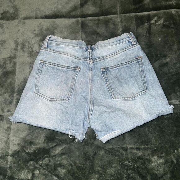 John Galt Denim Shorts Women Medium Blue 100% Cotton Medium Wash Pockets Raw Hem - Picture 2 of 7